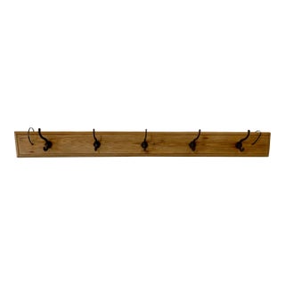 Vintage Industrial 5 Hook School/ Office Wall Coat Rack From England - Circa 1920’s For Sale