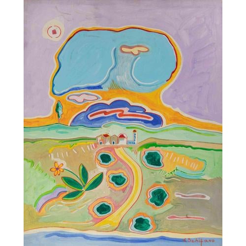 Luciano Schifano, The Path, Oil Painting, 1980s For Sale - Image 4 of 4