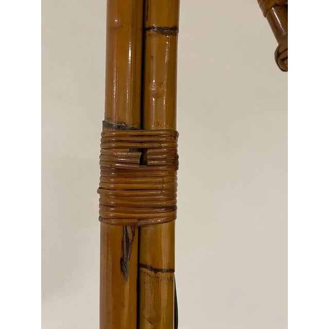 Mid-Century Modern Italian Floor Lamp in Bamboo and Rattan, 1950s For Sale - Image 3 of 5