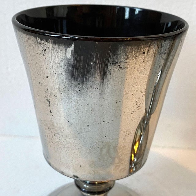 Silver Two 19th Century English Staffordshire Georgian Silver Luster Pottery Goblets For Sale - Image 8 of 10