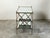 Mid 20th Century Italian Midcentury Patinated Metal Trolley with Mirrored Shelves and Casters For Sale - Image 5 of 10