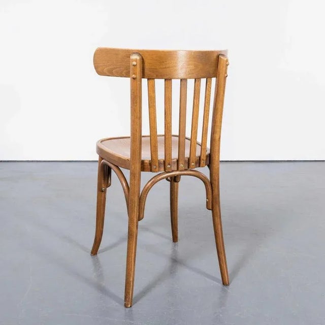 Vintage Honey Beech and Bentwood Dining Chairs, Set of 4 For Sale - Image 8 of 9