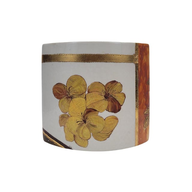 Yellow Hibiscus Vase in Porcelain by Valbonne for Limoges, France, 2002 For Sale - Image 18 of 18