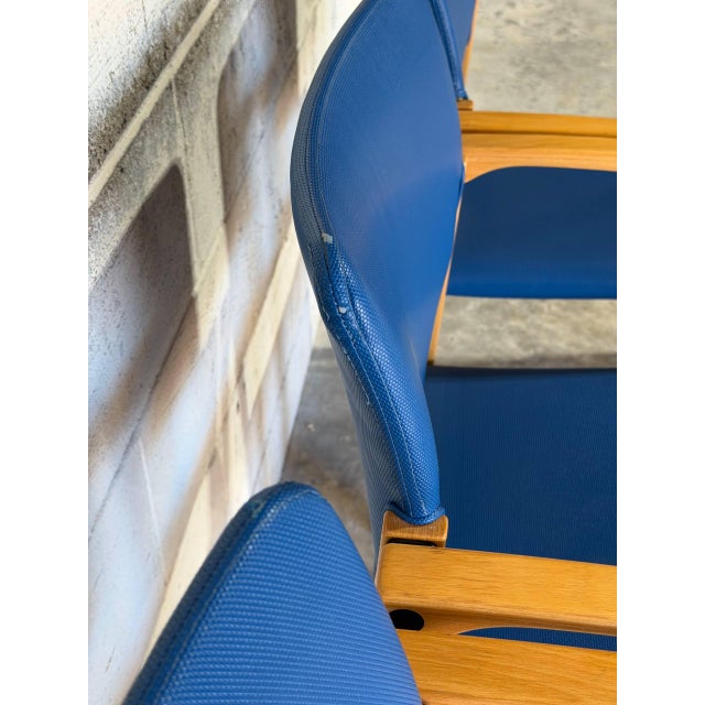 Nr. Søby Møbelpolstring Blue Upholstered Armchairs Set of 4 Danish Mid-Century Modern 1980s For Sale In Los Angeles - Image 6 of 14