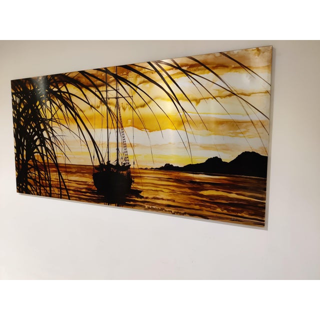 Brown Etched Metal Depotter Wall Sculpture, 1970s For Sale - Image 8 of 9