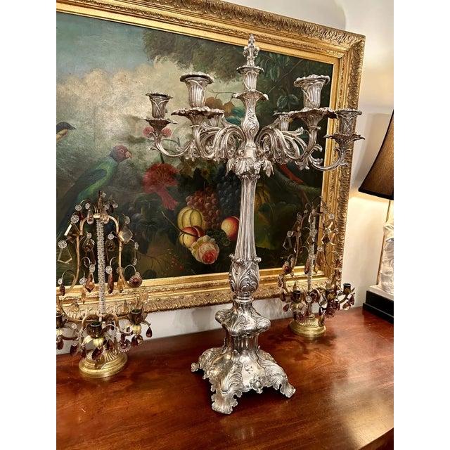 19th Century Georgian Silver Plate Candelabrum /Candelabra For Sale - Image 12 of 12