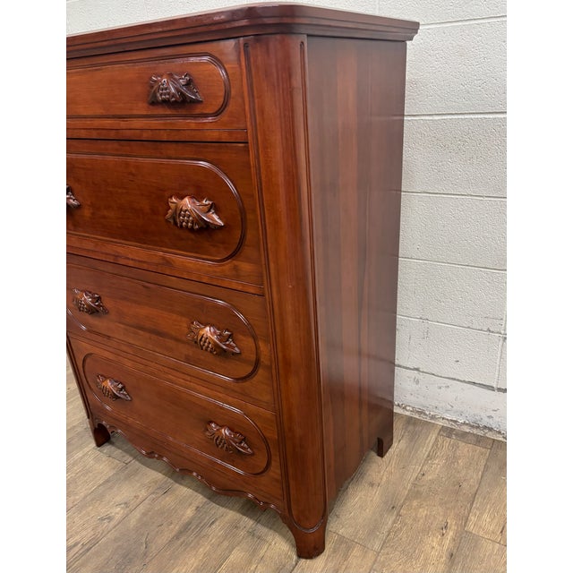 Davis Cabinet Company Vintage Davis Cabinet Co Lillian Russell Victorian Style Walnut Chest of Drawers For Sale - Image 4 of 11