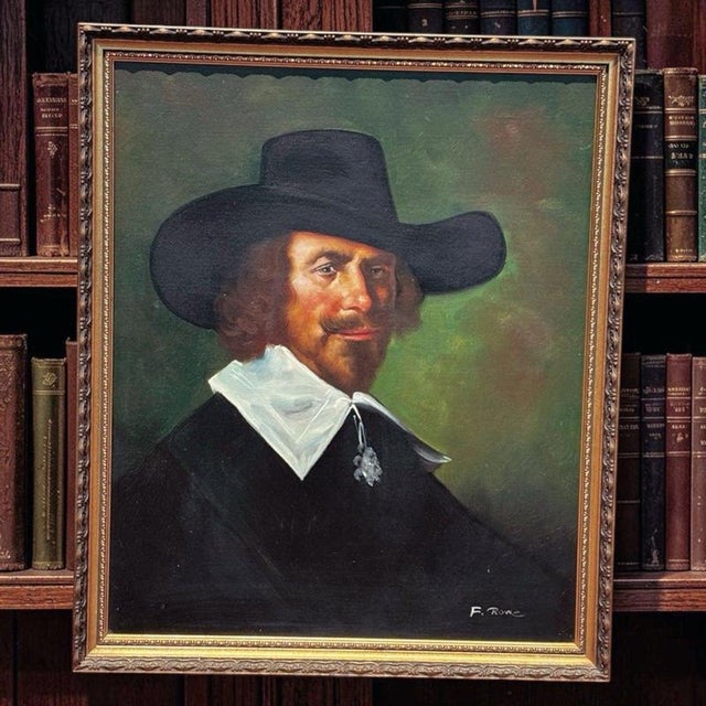 F Rowe, Portrait of the Painter Hendrick Martensz, Paint, Framed For Sale - Image 11 of 11