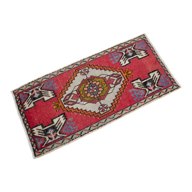 Hand Knotted Door Mat, Entryway Rug, Bath Mat, Kitchen Decor, Small Rug, Turkish Rug - 1'7" X 3'3" For Sale - Image 4 of 13