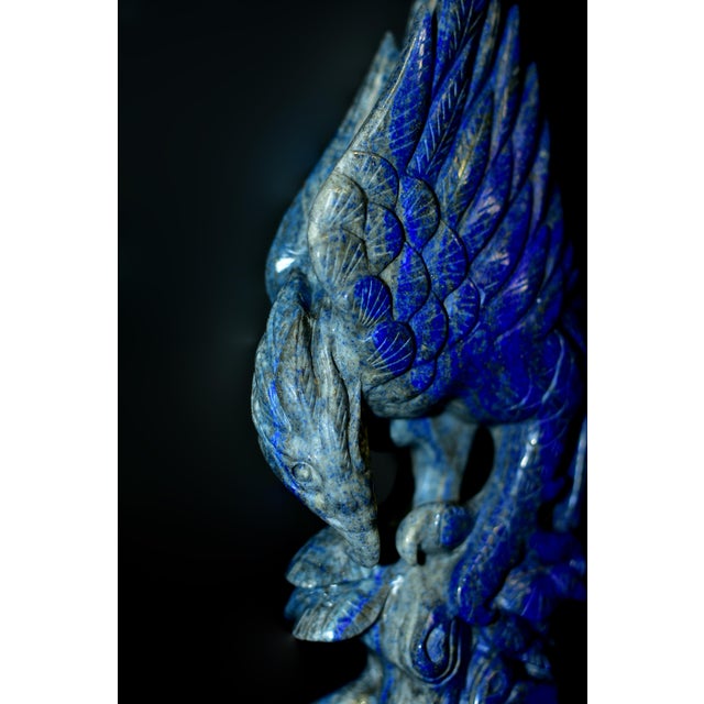 Natural Lapis Eagle Sculpture Genuine Lapis Lazuli For Sale In Los Angeles - Image 6 of 13