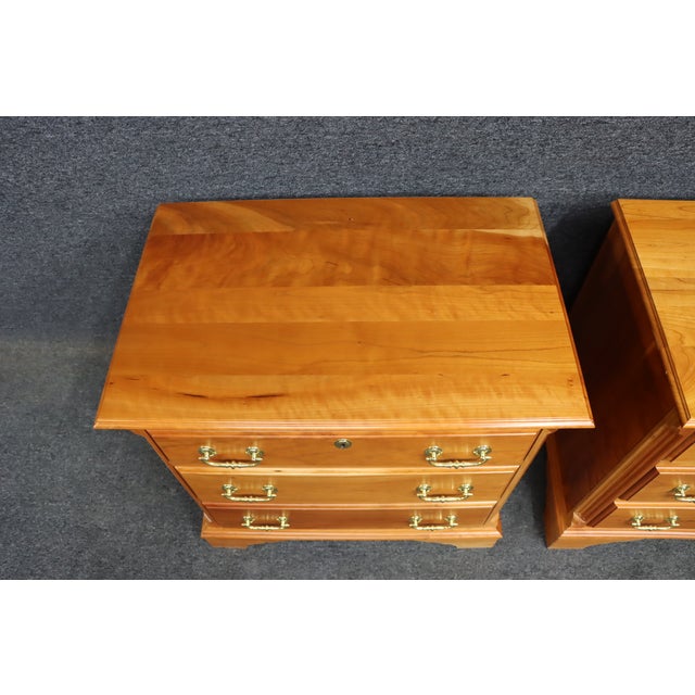 Pair of Harden Cherry Three Drawer Nightstands For Sale - Image 13 of 16