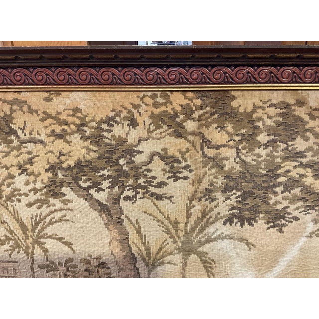 Monumental 6-Foot European Goya Tapestry "The Spanish Dance" in Deep Carved Wood Frame For Sale - Image 6 of 6