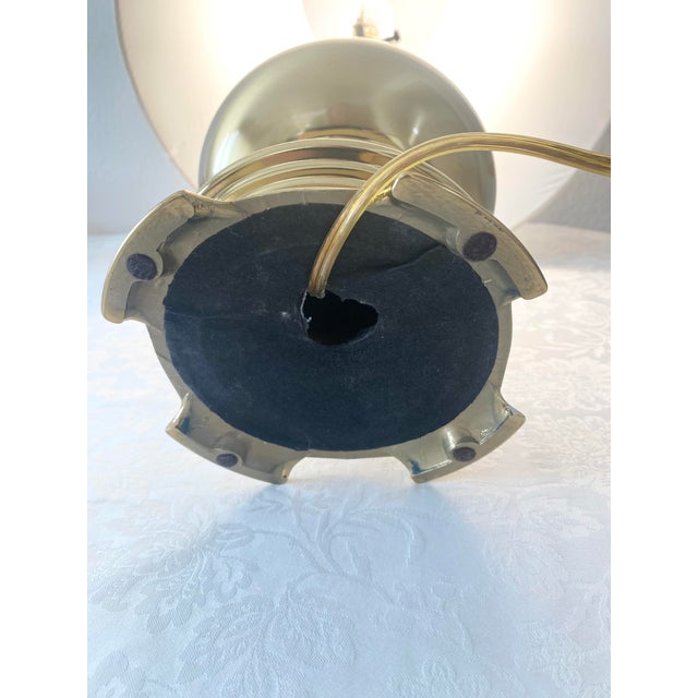 Metal Solid Brass Traditional and Classic Curvaceous Urn Shaped Lamp Mint Condition For Sale - Image 7 of 16