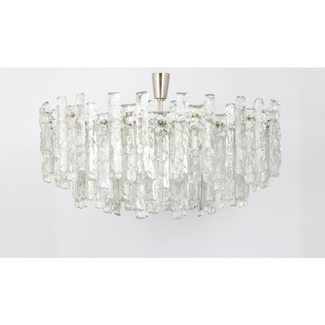 Kalmar Soria Chandelier in Ice Glass from Kalmar, Germany, 1970s For Sale - Image 4 of 14