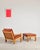 Brutalist Lounge Chair with Ottoman in Oak and Leather by Tage Poulsen, Denmark, 1960s, Set of 2 For Sale - Image 4 of 18