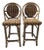 Vintage Bistro-Style Faux Bamboo Bar Stools, Rattan-Style - Pair For Sale