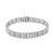 This lovely sterling silver link bracelet will make you stand out with its sparkle and love. Three vertical rows of of...