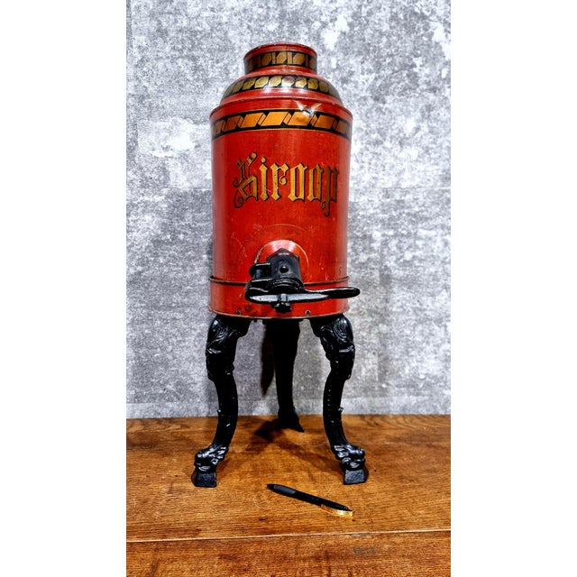 Vintage Cast Iron Decorative Syrup Dispenser, 1890s For Sale - Image 5 of 14