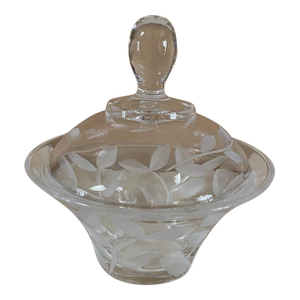 Two Piece Set Labrazel Crystal Vine Collection Tray, and Canister