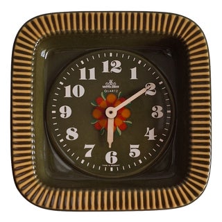 Vintage German Ceramic Wall Clock by Meister-Anker, 1970s For Sale