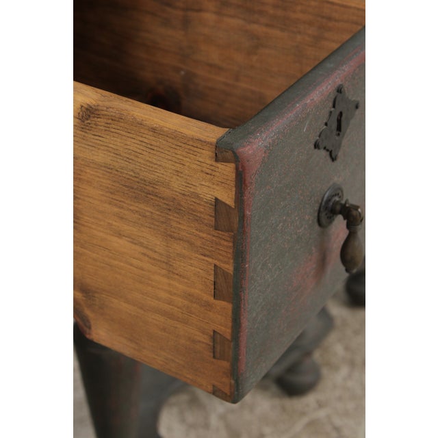 1950s g.l. Sawyer Custom Made Crackle Paint 8 Drawer Highboy For Sale - Image 5 of 14