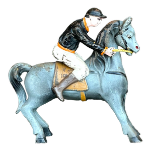 Vintage Boho Diecast Wrought Iron Rider on Horseback