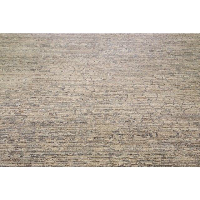 2010s Beige Modern Wool Rug Oversize With Allover Abstract Motif For Sale - Image 5 of 8