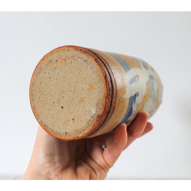 Beige Vintage Studio Art Pottery Pitcher For Sale - Image 8 of 8