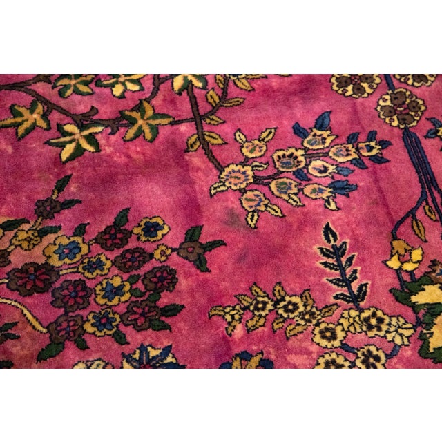 :: Allover covered field in dynamic detailed potted plants, cypress trees, sprawling vines, and blossoms with floral...