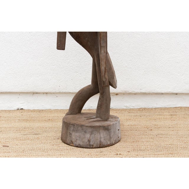 81" Tall Senufo Hornbill Bird With Oxidized Grace For Sale - Image 11 of 12