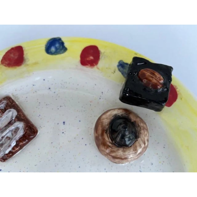 Vintage Hand Made Pottery Cookie Maker Plate For Sale - Image 4 of 5