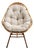 1960s French Tan Bamboo Upholstered Bowl Chair For Sale
