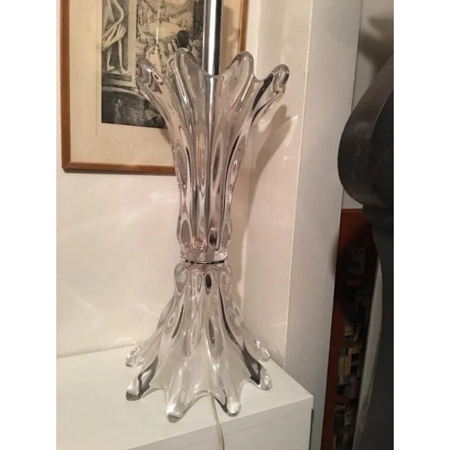 Venini Monumentalmodern Clear Murano Glass Lamp by Venini For Sale - Image 4 of 6