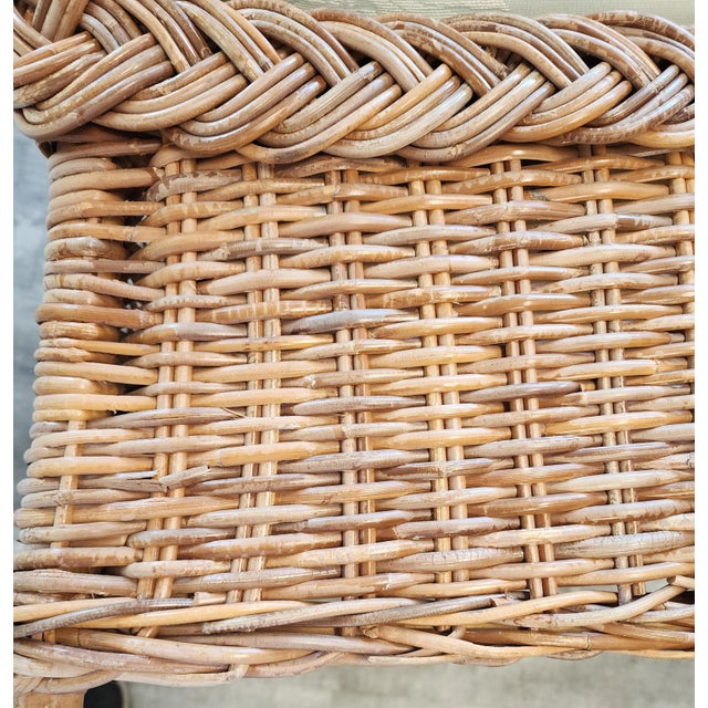 Late 20th Century Michael Taylor Style Wicker Rattan Armchair For Sale - Image 16 of 17