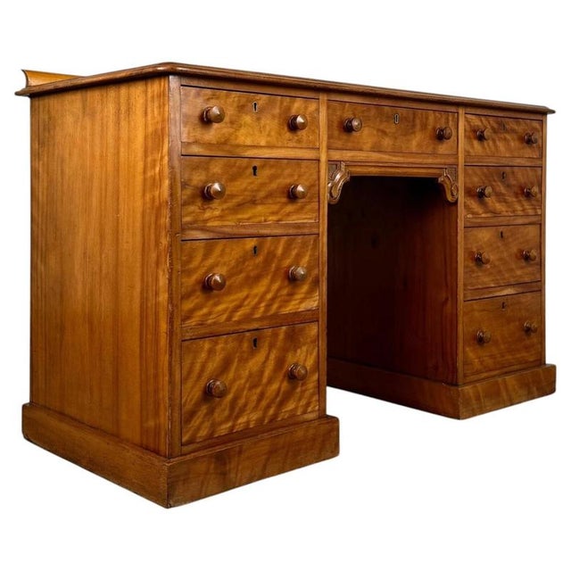 19th Century English Satinwood Writing Desk For Sale - Image 11 of 11