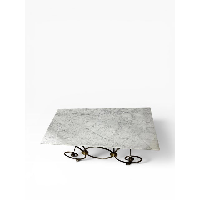 Mid-Century Reproduction French Patisserie Marble Top Table For Sale In New York - Image 6 of 11