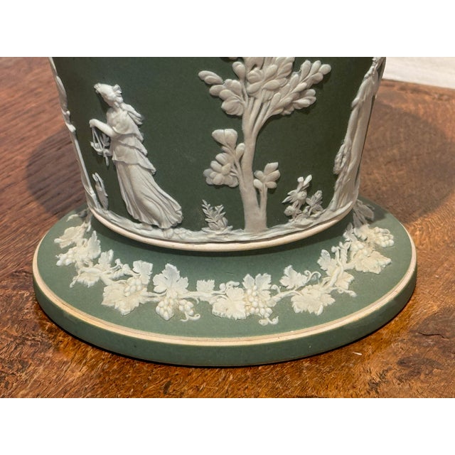 Wedgwood Green Jasperware Jardinière For Sale - Image 6 of 6