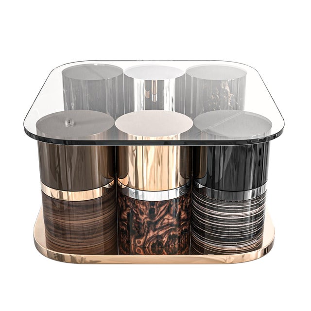 "Passeridi" Coffee Table With Unique Materials, Handcrafted For Sale - Image 4 of 6