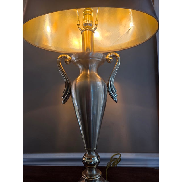 Vintage Brass Trophy Urn Lamp For Sale - Image 15 of 16