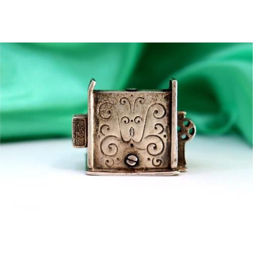 Vintage Silver Cash Register with Reliefs and Drawer For Sale - Image 3 of 6