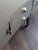 Mid Century Modern Pair of Grey Nightstands W/ Amazing Brass Hardware For Sale - Image 9 of 10