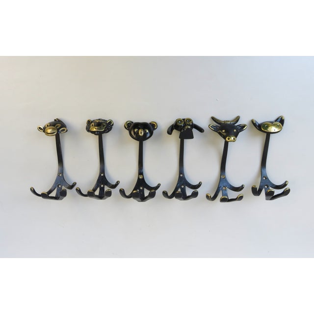 Black Brass Animal Cloakroom Hook by Walter Bosse, 1950s, Set of 12 For Sale - Image 4 of 18