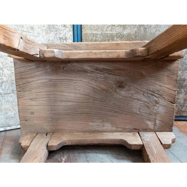 19th Century Chinese Distressed Elm Wood Side Table or Stool For Sale - Image 14 of 16