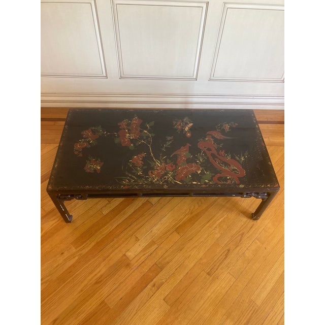 Wood Chinoiserie Rectangular Coffee Table For Sale - Image 7 of 17