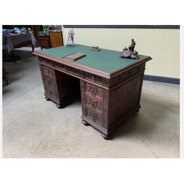 Late 19th Century Antique Office Desk, 1880 For Sale - Image 5 of 11