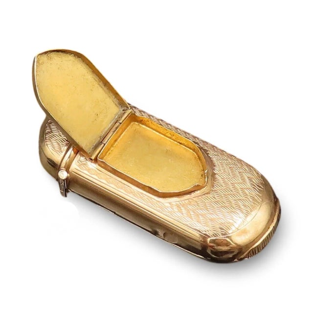 French 18k Gold Antique French Pillbox Vinaigrette Case, c.1850 For Sale - Image 3 of 7