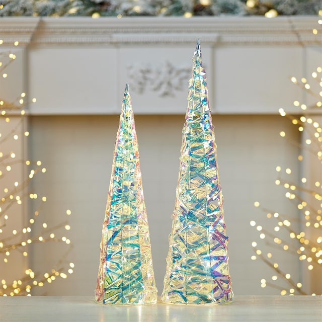 2020s Iridescent LED Tree (Set of 2) For Sale - Image 5 of 5