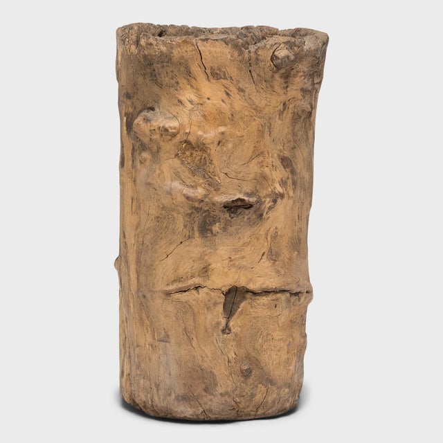 Chinese Gnarled Trunk Mortar, C. 1900 For Sale - Image 4 of 6