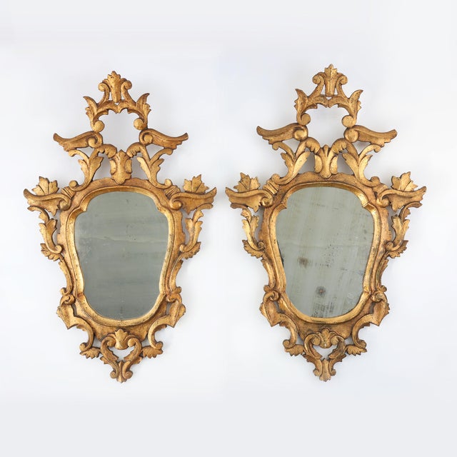 Rococo Venetian Giltwood Mirrors, Italy, 1850s, Set of 2 For Sale - Image 11 of 11