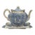 19th Century Chinoiserie Blue, White and Gold Tea Pot With Tray For Sale